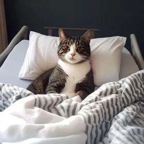 Resting Cat on Pillows