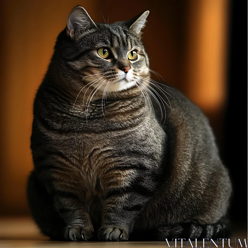 Green-Eyed Tabby Cat AI Image