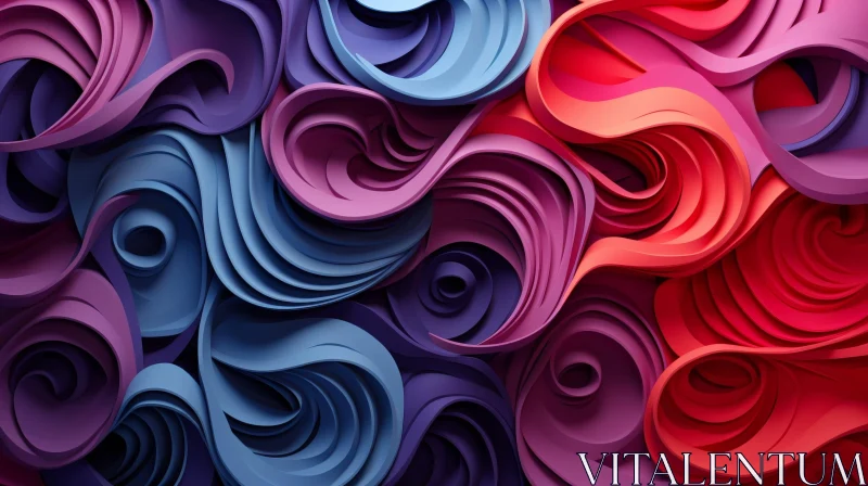 Colorful Abstract Background with Curved Shapes AI Image