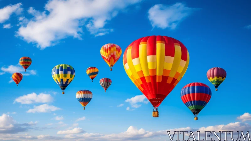 AI ART Colorful Hot Air Balloons in Flight