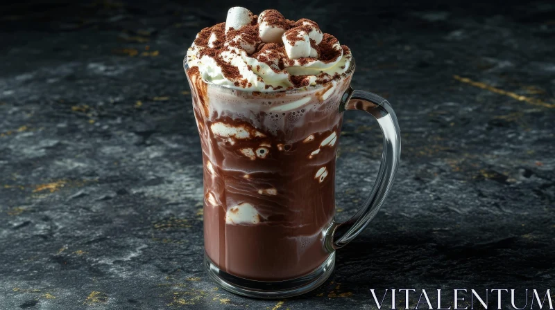 Delicious Hot Chocolate with Whipped Cream and Marshmallows AI Image