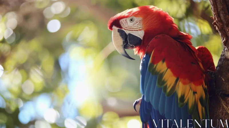 Stunning Scarlet Macaw (Ara macao) - Captivating Tropical Beauty AI Image