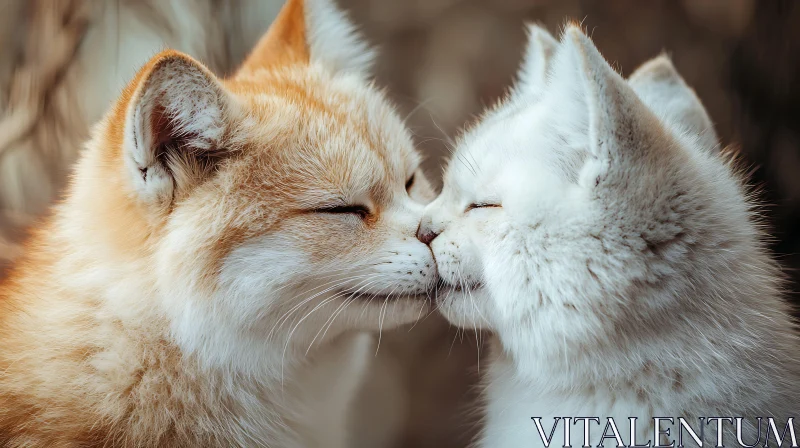 AI ART Cats Sharing Affection with a Kiss