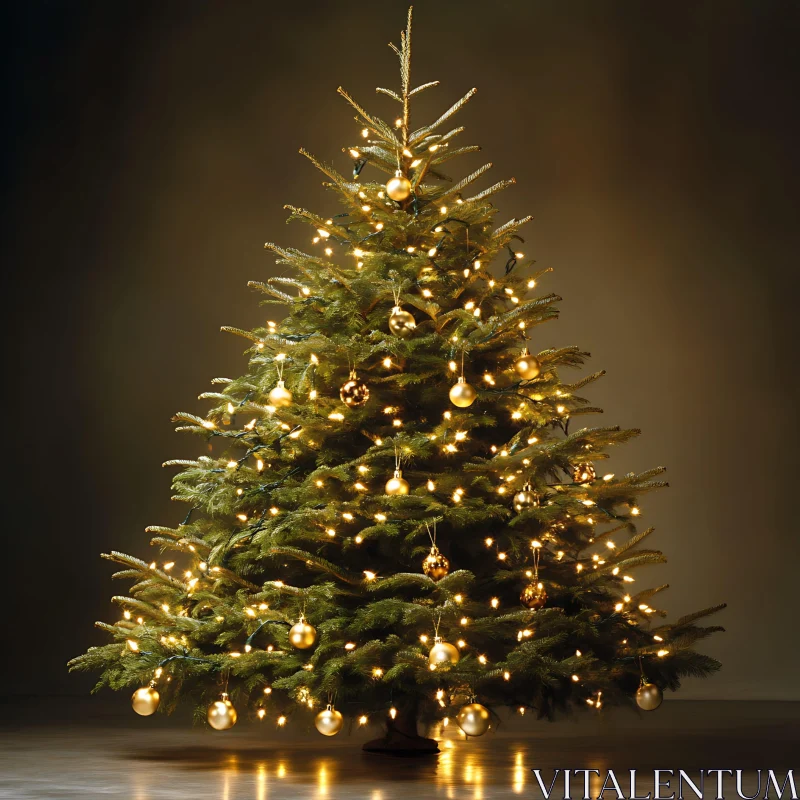 AI ART Elegant Christmas Tree with Festive Decorations