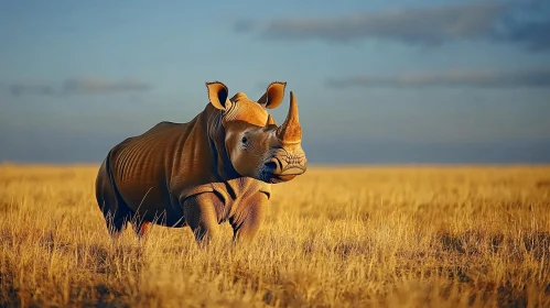 Rhinoceros in the Golden Savanna