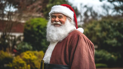 Santa Claus in Festive Red Suit