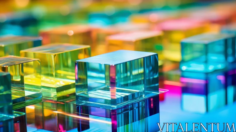 AI ART Colorful Abstract Glass Cubes Photography
