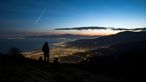 Moonlit Mountain City: A Captivating Night Photography