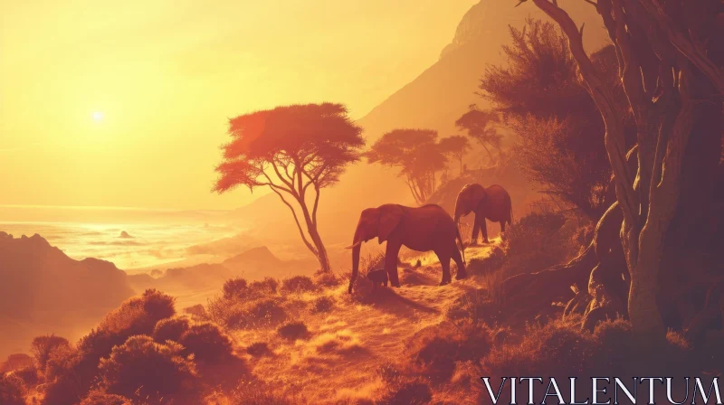 AI ART Serene African Landscape at Sunset | Nature Photography
