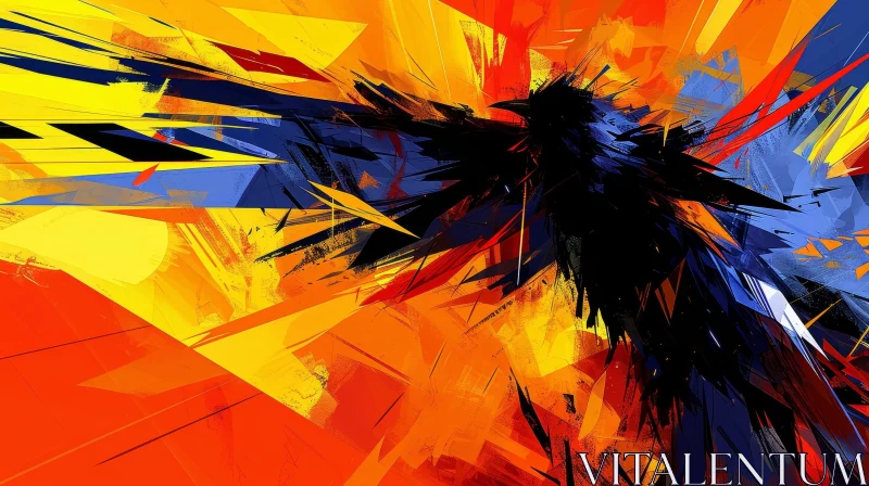 Bold and Energetic Dark Abstract Painting for Modern Spaces AI Image