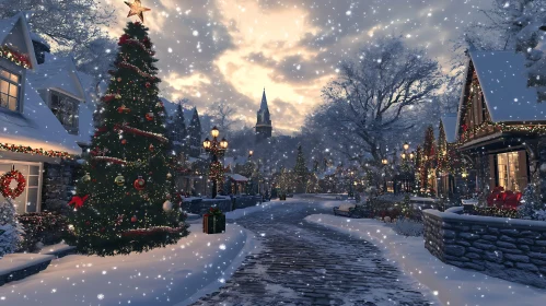 Charming Christmas Village in Winter Wonderland