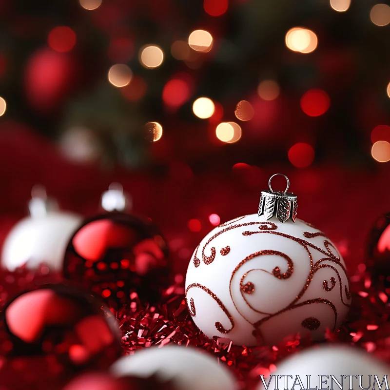 Intricate Christmas Ornament with Festive Decorations AI Image