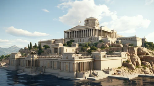 Magnificent Greek Temple on Water | Unreal Engine 5 | Classicist Portraiture