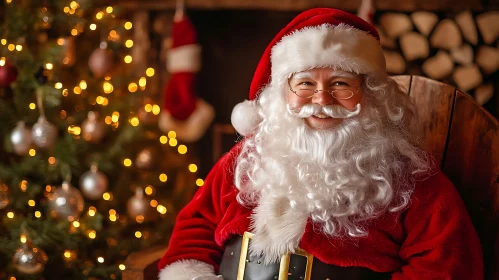 Joyful Santa Claus in Holiday Decor