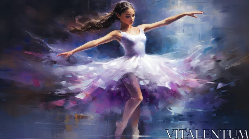 Elegant Ballerina Painting on Stage AI Image