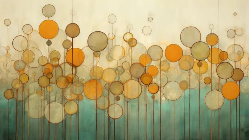 Harmonious Abstract Painting with Overlapping Circles