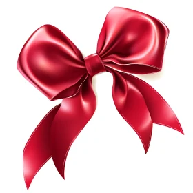 Shiny Red Gift Bow Decoration