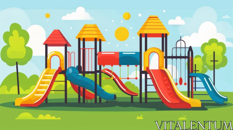 Colorful Children's Playground Fun AI Image