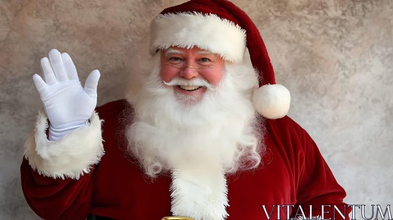 Smiling Santa Claus Wave AI Image