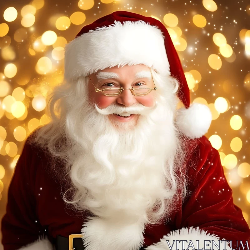 AI ART Jolly Santa Claus Amidst Glowing Holiday Lights