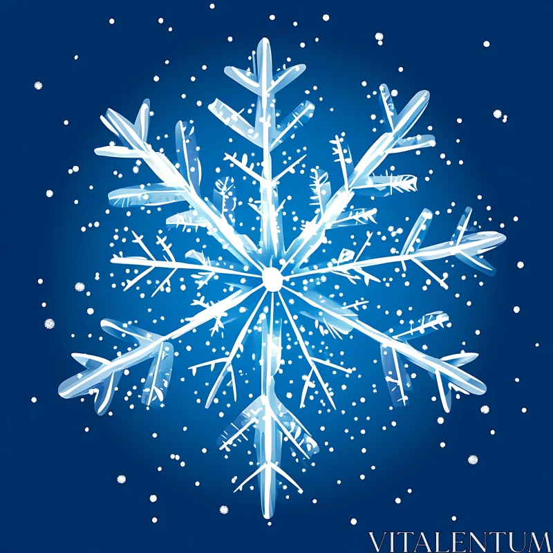 Symmetrical Winter Snowflake AI Image