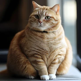 Tabby Cat with Orange Stripes and Green Eyes