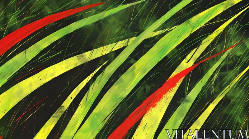 Bold Abstract Painting with Red Stripes AI Image