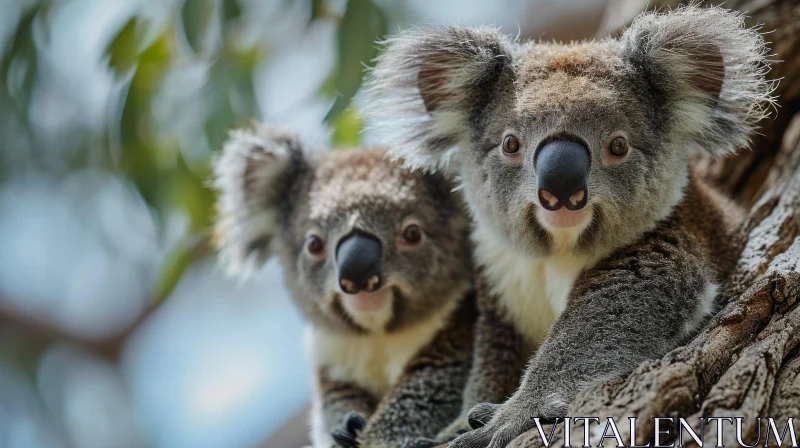 Captivating Koala Portrait on Tree Branch AI Image