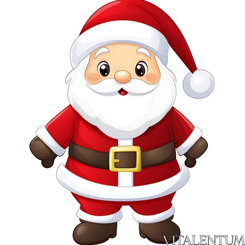 Festive Santa Claus Cartoon Drawing AI Image