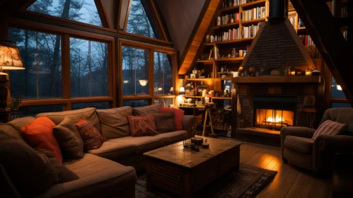 Enchanting Vintage Wood Burning Fireplace at Night | Cabincore Vibes