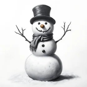 Whimsical Holiday Snowman Image