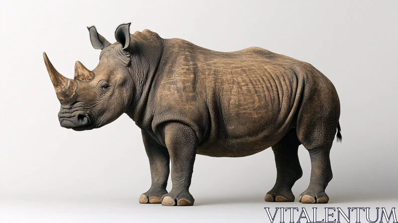 AI ART Wild Rhinoceros in Profile