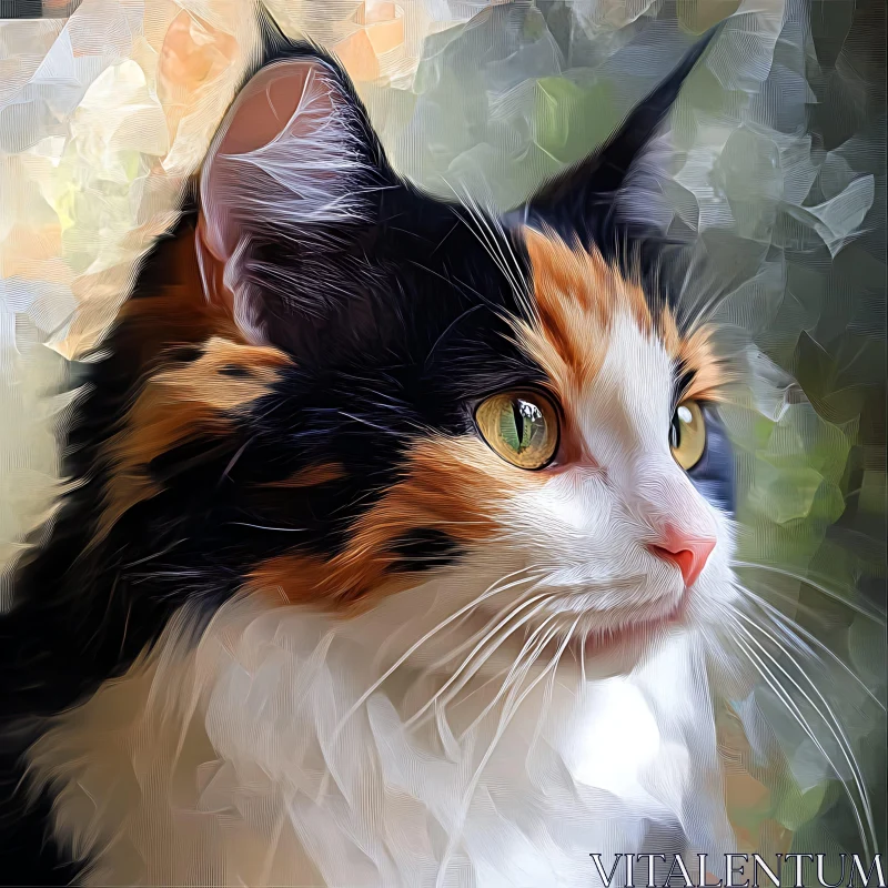 AI ART Tabby Cat Portrait with Vibrant Fur Colors