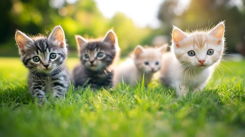 Playful Kittens Outdoors in Sunshine