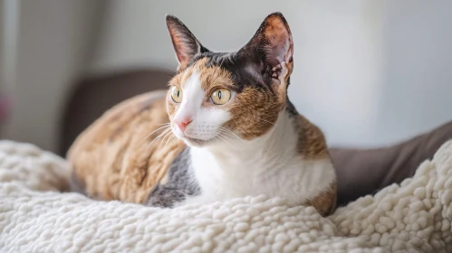 Charming Calico Cat with Green Eyes