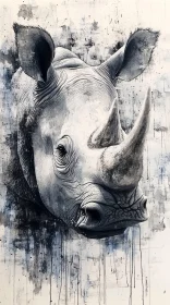 Artistic Expression of Rhinoceros Power