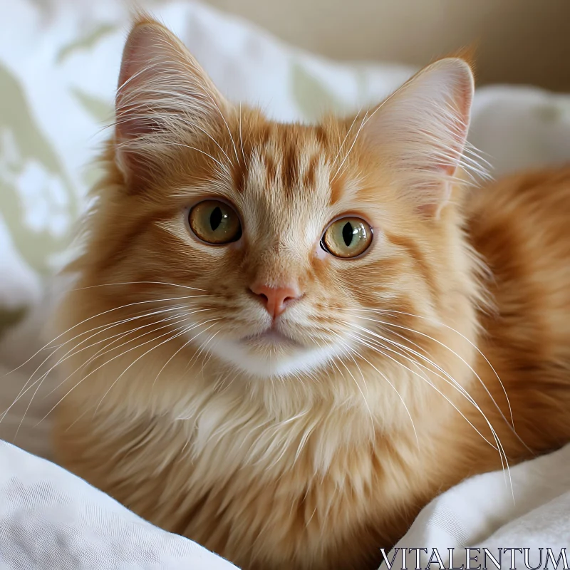 Adorable Orange Tabby Cat Close-Up AI Image