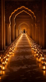 Enchanting Candlelit Hallway: A Romantic and Atmospheric Architecture