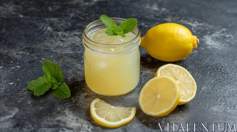 Refreshing Lemonade with Mint - A Captivating Image AI Image