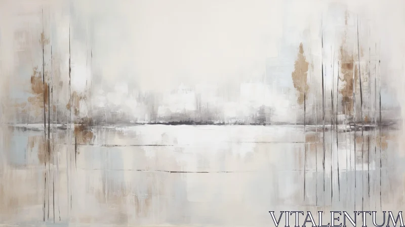 AI ART Tranquil Abstract Painting in Beige Tones