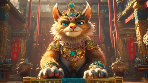 Royal Cat in Opulent Jewelry