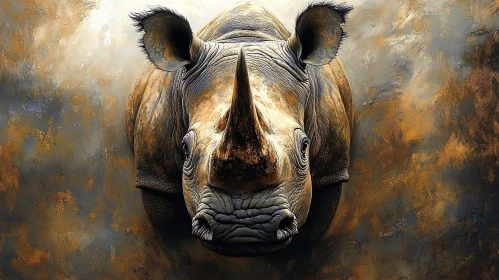 Rhinoceros Close-Up Painting