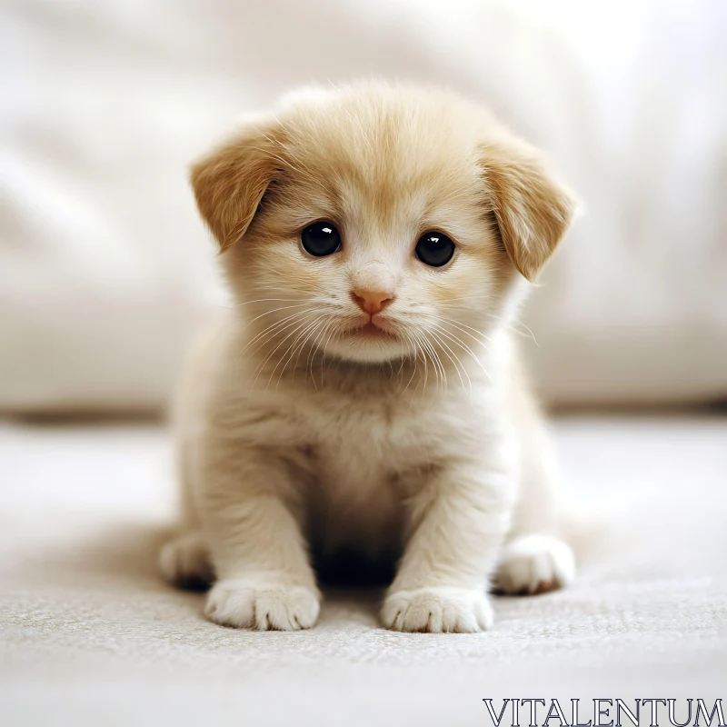 Cute Fluffy Kitten Portrait