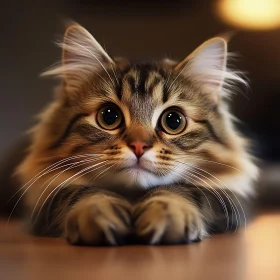 Cute Feline with Prominent Whiskers