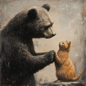 Heartwarming Bear and Cat Interaction