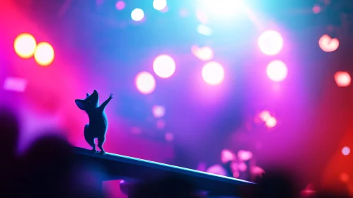 Mouse Enchanted by Colorful Lights