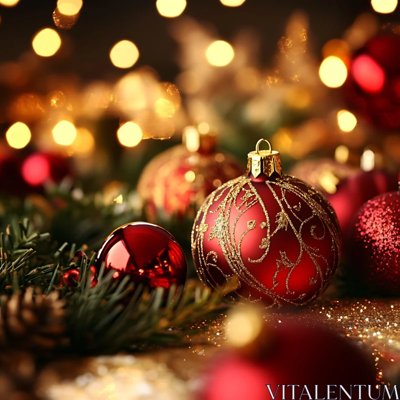 Intricate Gold Patterned Ornaments for Christmas