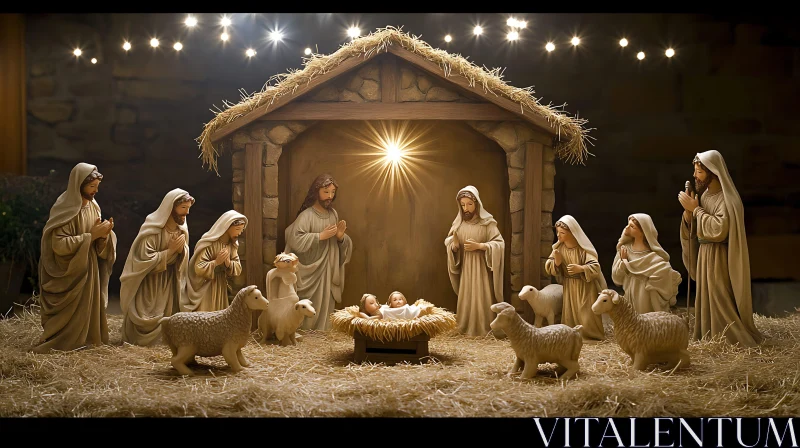 Holy Family in Nativity Scene