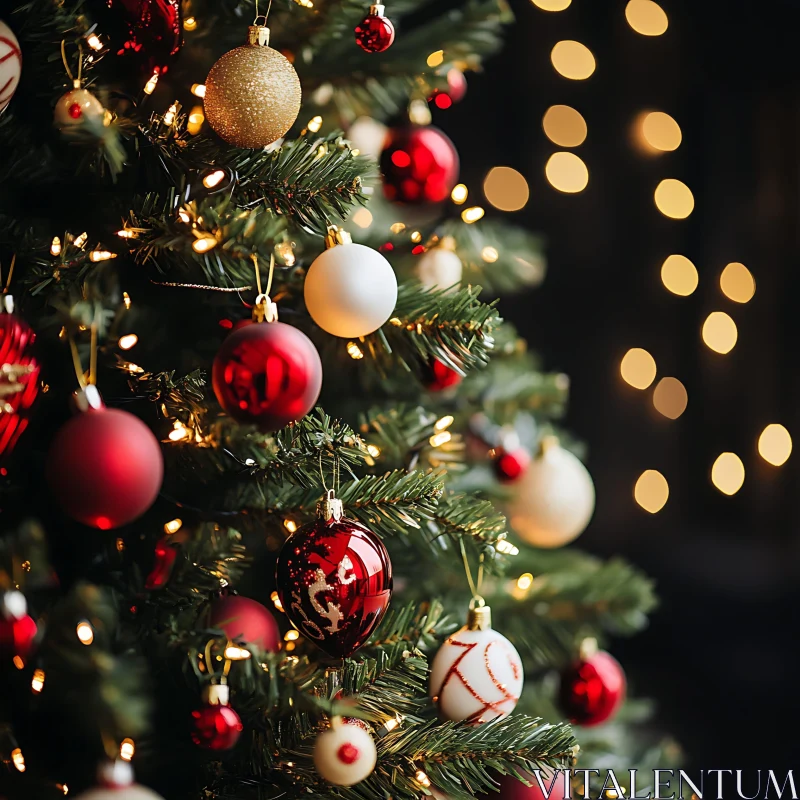 Festive Holiday Christmas Tree Decor AI Image
