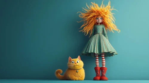Whimsical Cartoon Duo